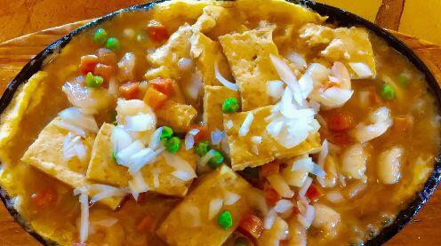 Fried Tofu Shrimp On Hot Plate