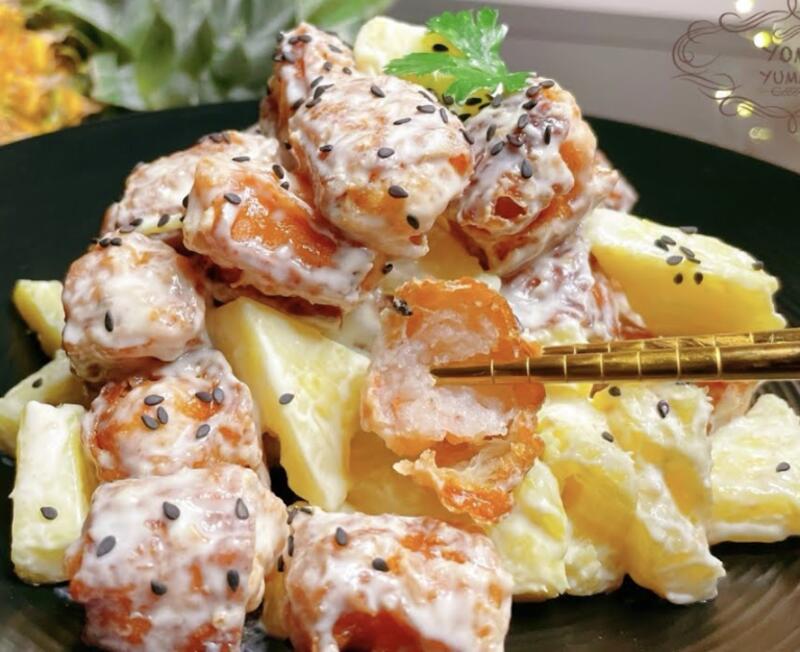 Fried Chinese Fritters Shrimp And Pineapple